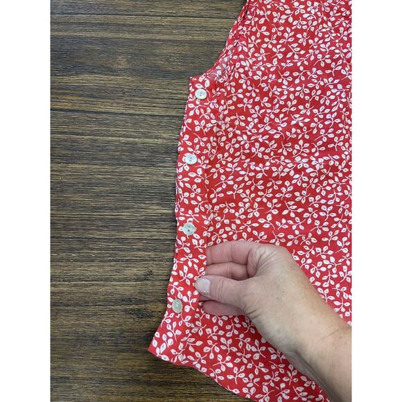 Draper James Cherry Floral Side Button Sleeveless Tank Top Size XS - Picture 2 of 7